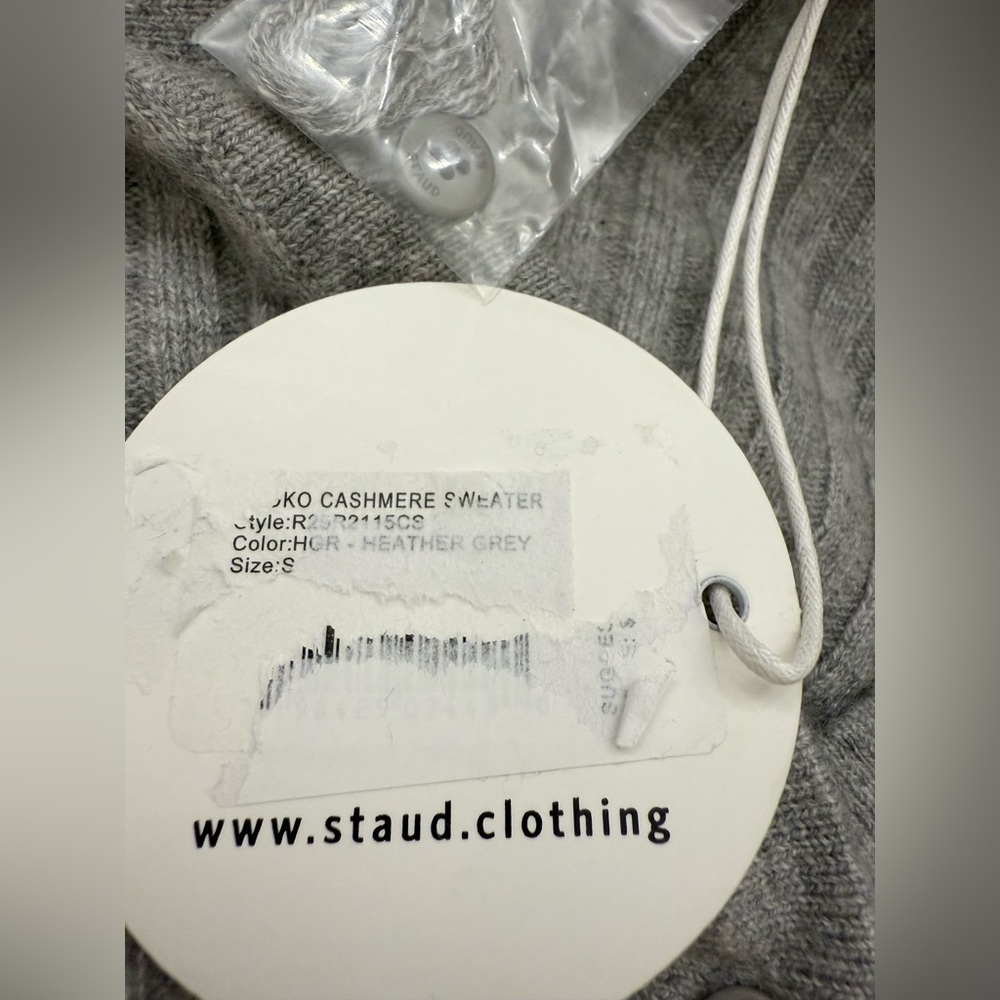 NWT STAUD Shoko Cashmere Rib Knit Sweater Dress in Heather Grey Sz S - Picture 13 of 16